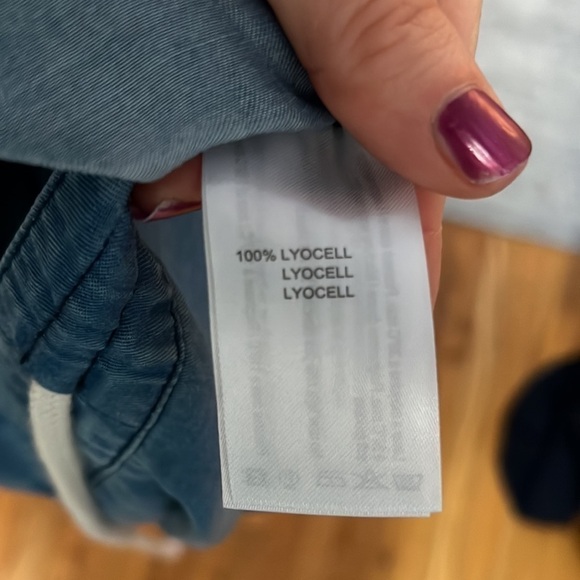 Yerse Tencel Wrap Denim Mini Skirt Sz L - Picture 9 of 9